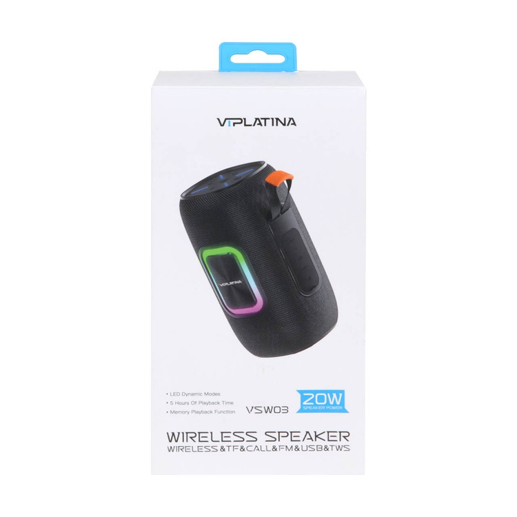 اسپیکر بی سیم بلوتوثی 20 وات ضد آب VIPLATINA مدل VSW03 RGB