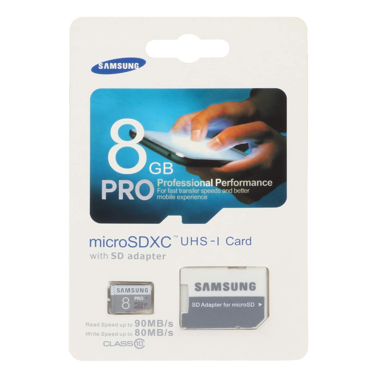 Samsung microSDXC & adapter UHS-I U1 Class 10 - 90MB/s - 8GB