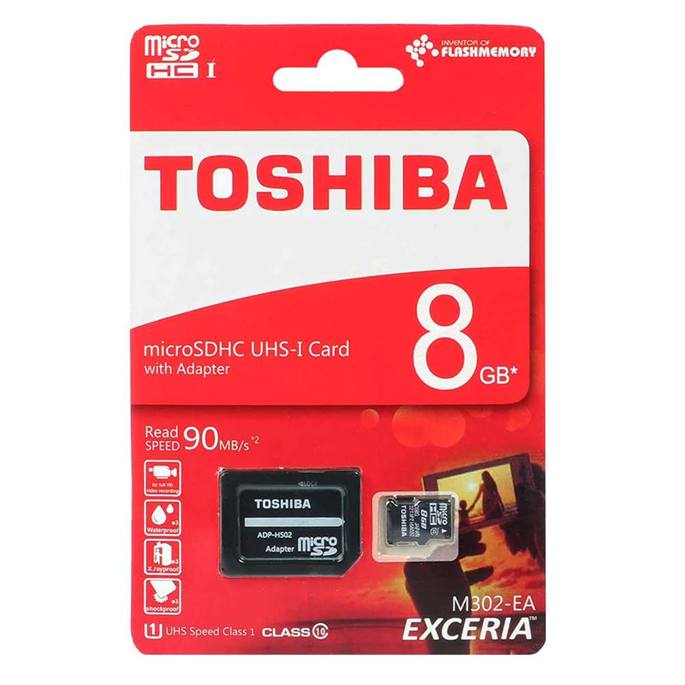 Toshiba microSDHCUHS & adapter Class10 Exceria M302-EA -90MB/s-8GB