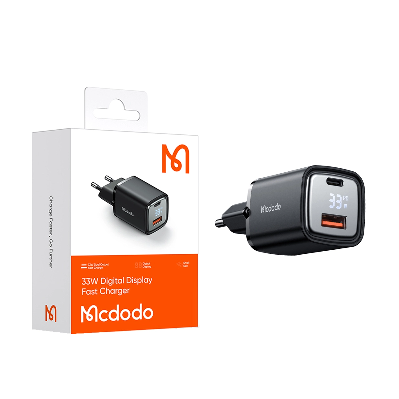 شارژر دیواری PD و فست شارژ دو پورت Mcdodo مدل CH-1701 - مشکی