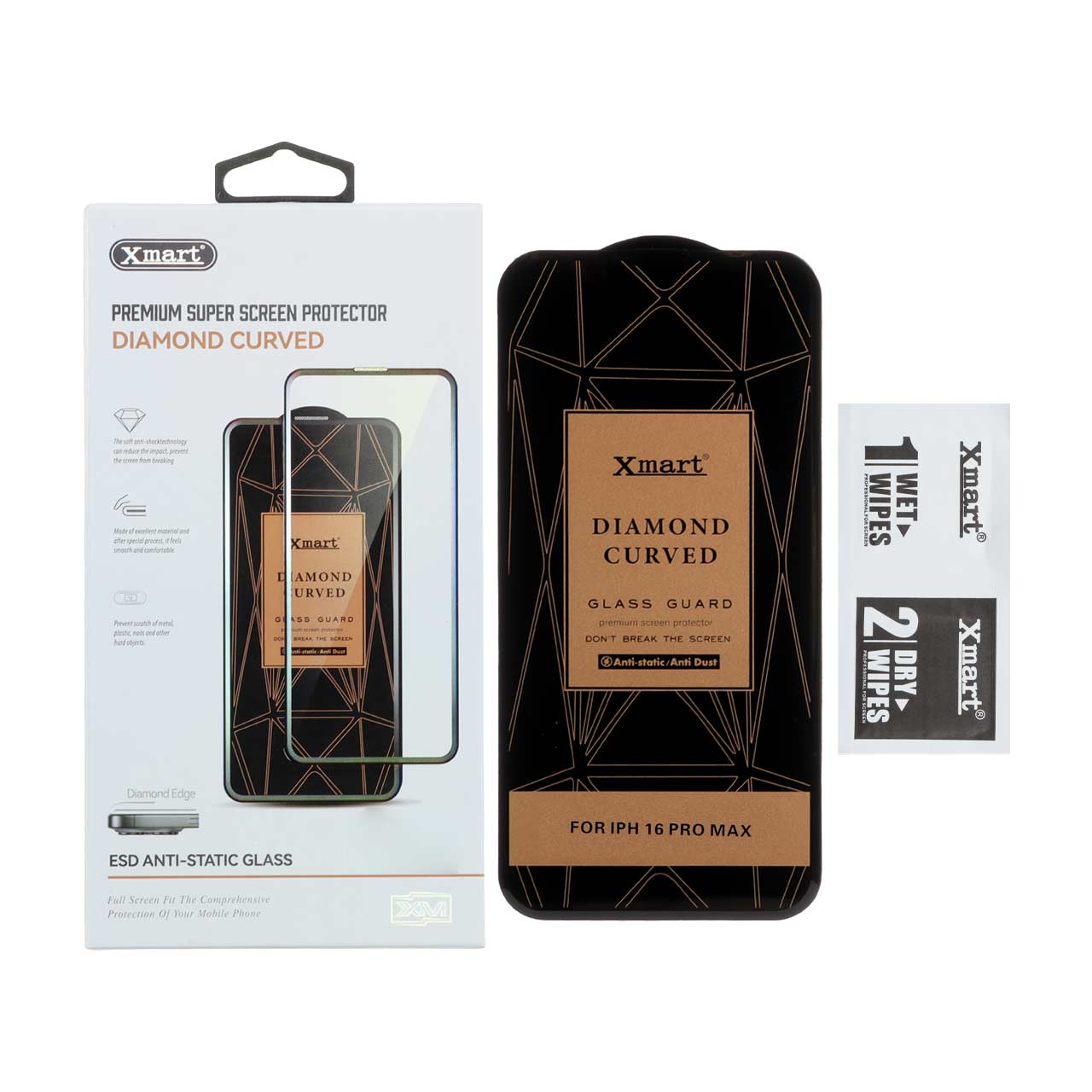 محافظ صفحه نمایش شیشه ای اورجینال XMART Anti Static مدل Apple iPhone 16 Pro Max (پک دار)
