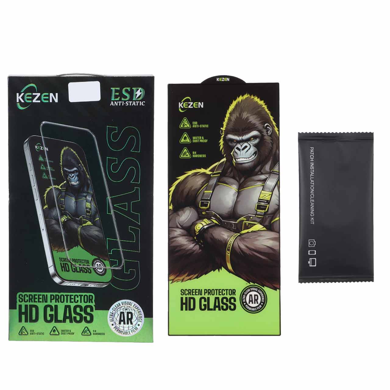 محافظ صفحه نمایش شیشه ای Full Cover Kezen Anti Static مدل Samsung Galaxy S24 Ultra (پک دار)
