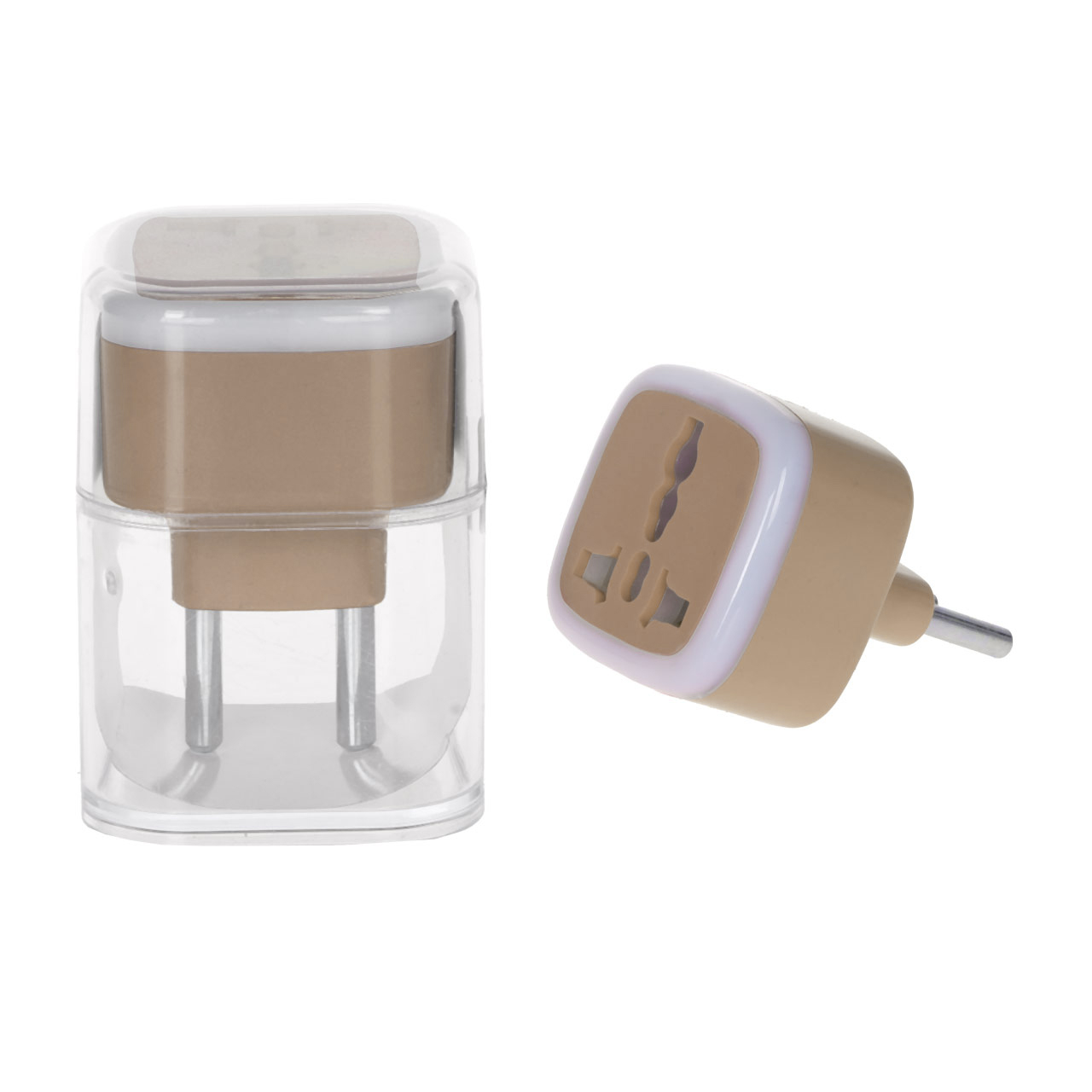 تبدیل برق 3 به 2 مدل M-03 - شکلاتی - MMS - (RGB)