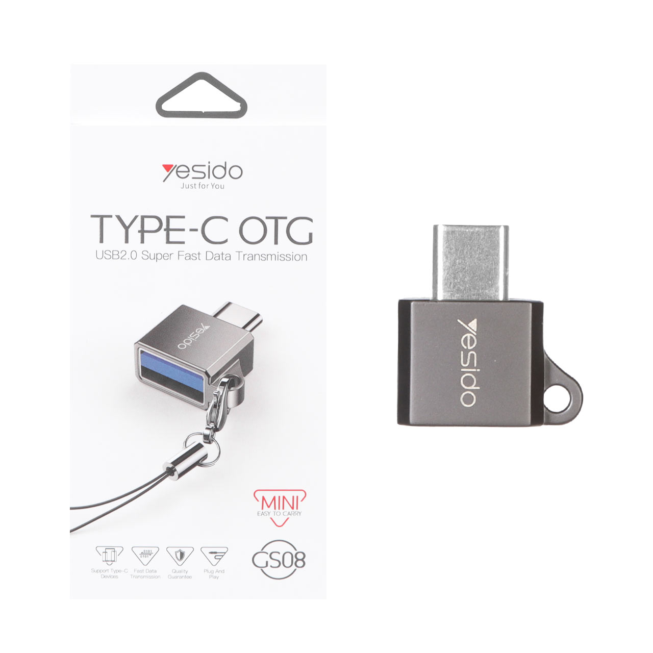 تبدیل Yesido Type-C OTG مدل GS08 - خاکستری