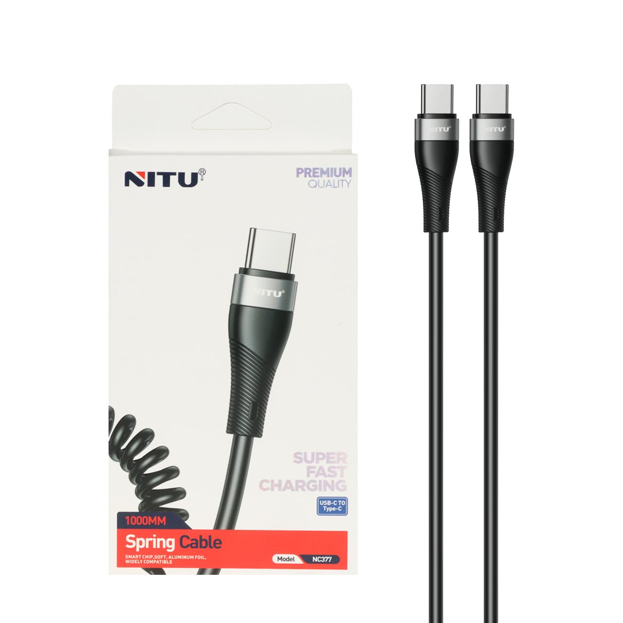 کابل شارژ فست Nitu Type-C To Type-C مدل NC377 - مشکی