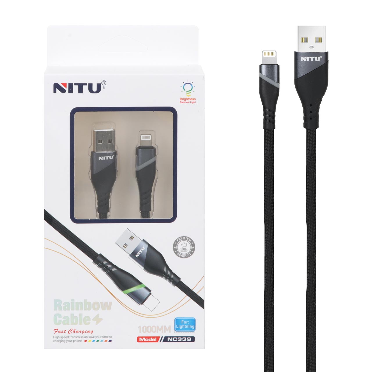 کابل شارژ آیفون NITU مدل NC339 - مشکی