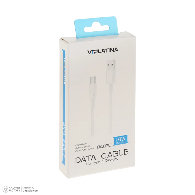 کابل تبدیل USB-A به USB-C مدل VIPLATINA BC87C