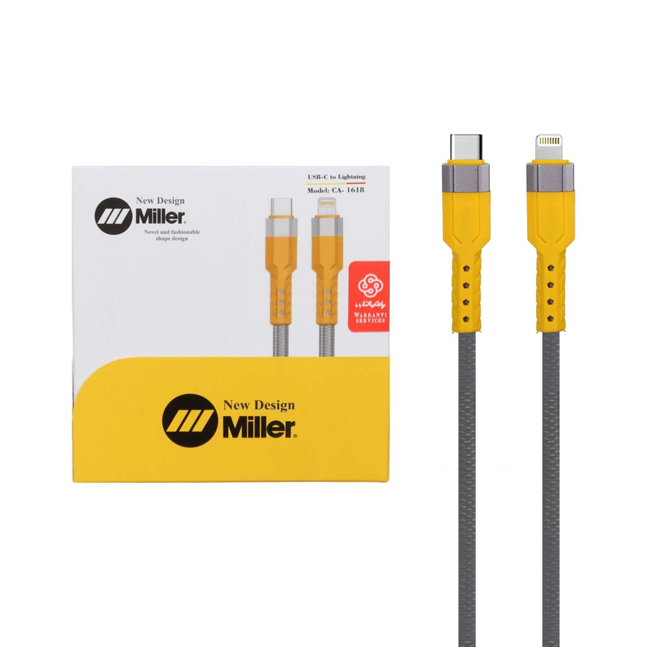 کابل شارژ فست Miller Type-C To Lightning مدل CA-1618 - خاکستری