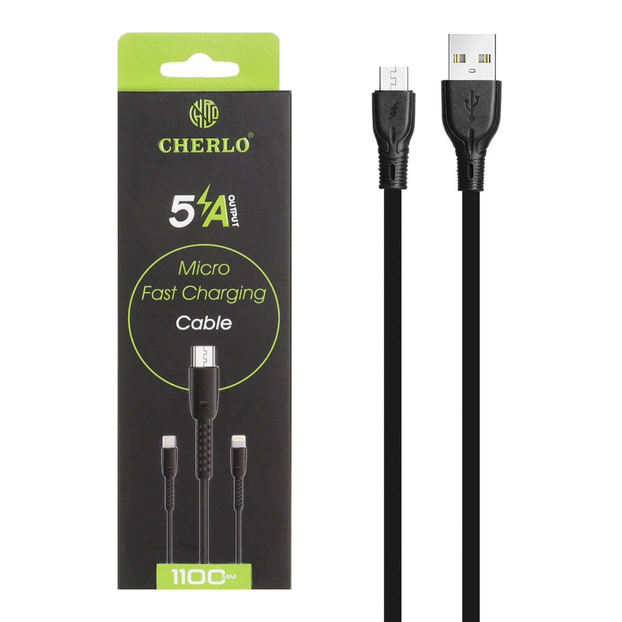 کابل شارژ فست اندروید CHERLO مدل CH-V809 - مشکی - SMO