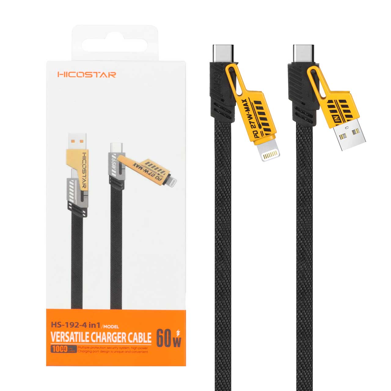 کابل شارژ فست چند کاره Hicostar مدل HS-192 - مشکی
