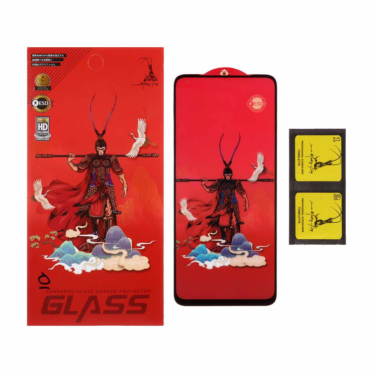 محافظ صفحه نمایش شیشه ای درجه یک Full Cover AntiStatic ESD monkey King مدل Samsung A11 / M11 / Redmi Note 9 / Note 9t / Mi 11 lite / Mi 12 lite