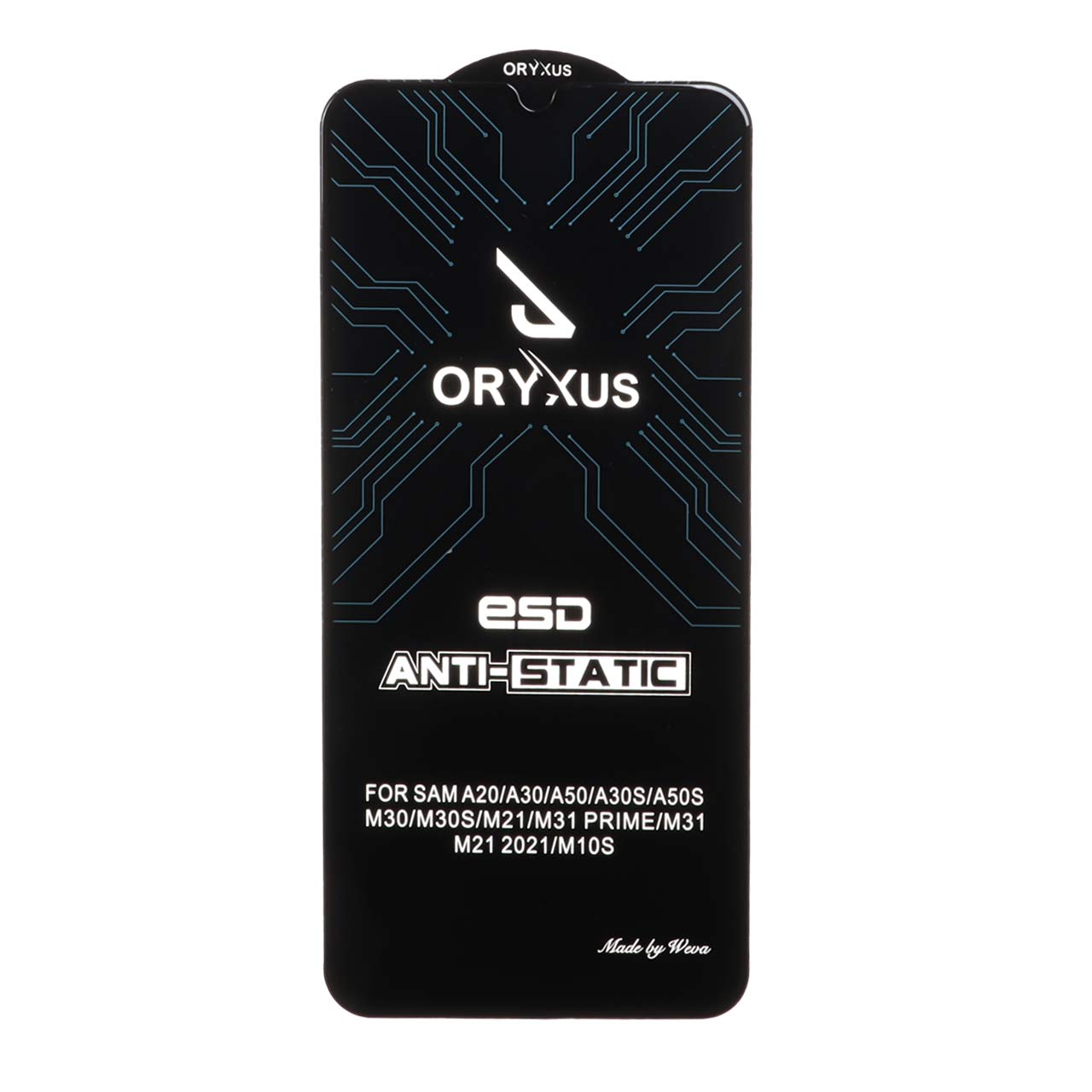 محافظ صفحه نمایش شیشه ای ESD-Anti Static ORYXUS مدل  Samsung Galaxy A20 / A30 / A30S / A50 / A50S / M10S / M21 / M21S / M30 / M30S / M31 / Redmi Note 7 / Note 7 pro / Note 7s / Honor 9a / Y6p