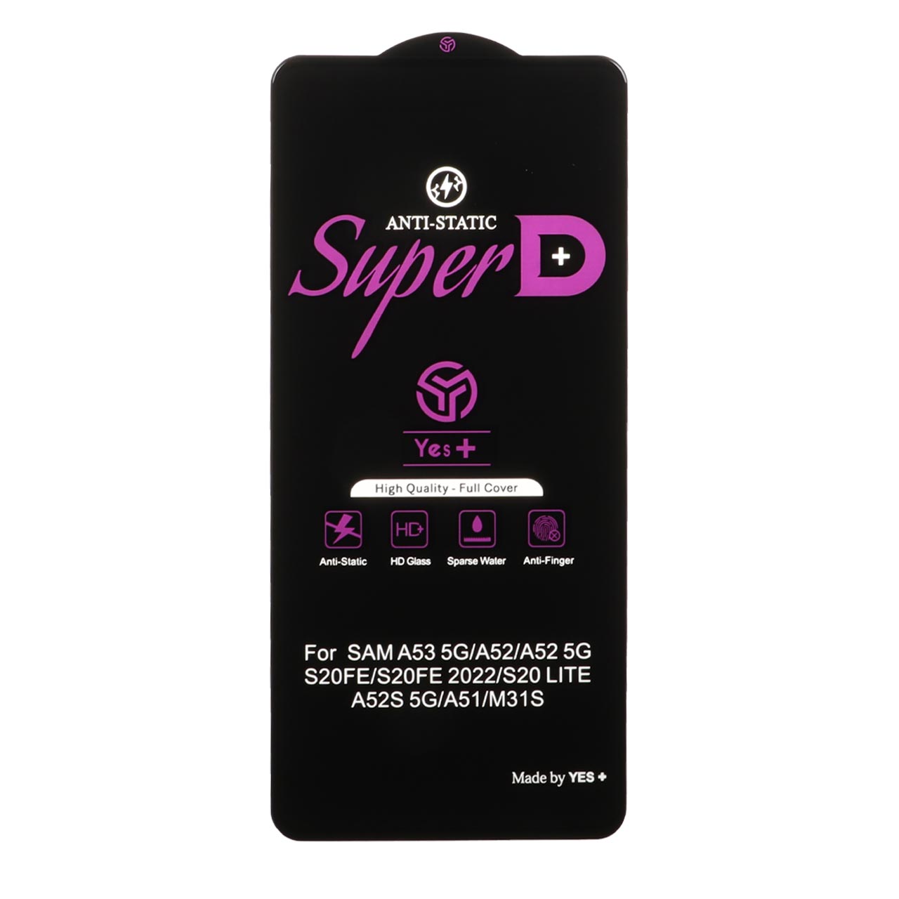 محافظ صفحه نمایش شیشه ای Super D Anti Static Yes Plus مدل  A51 / A52 / A53 / M31s / S20 fe