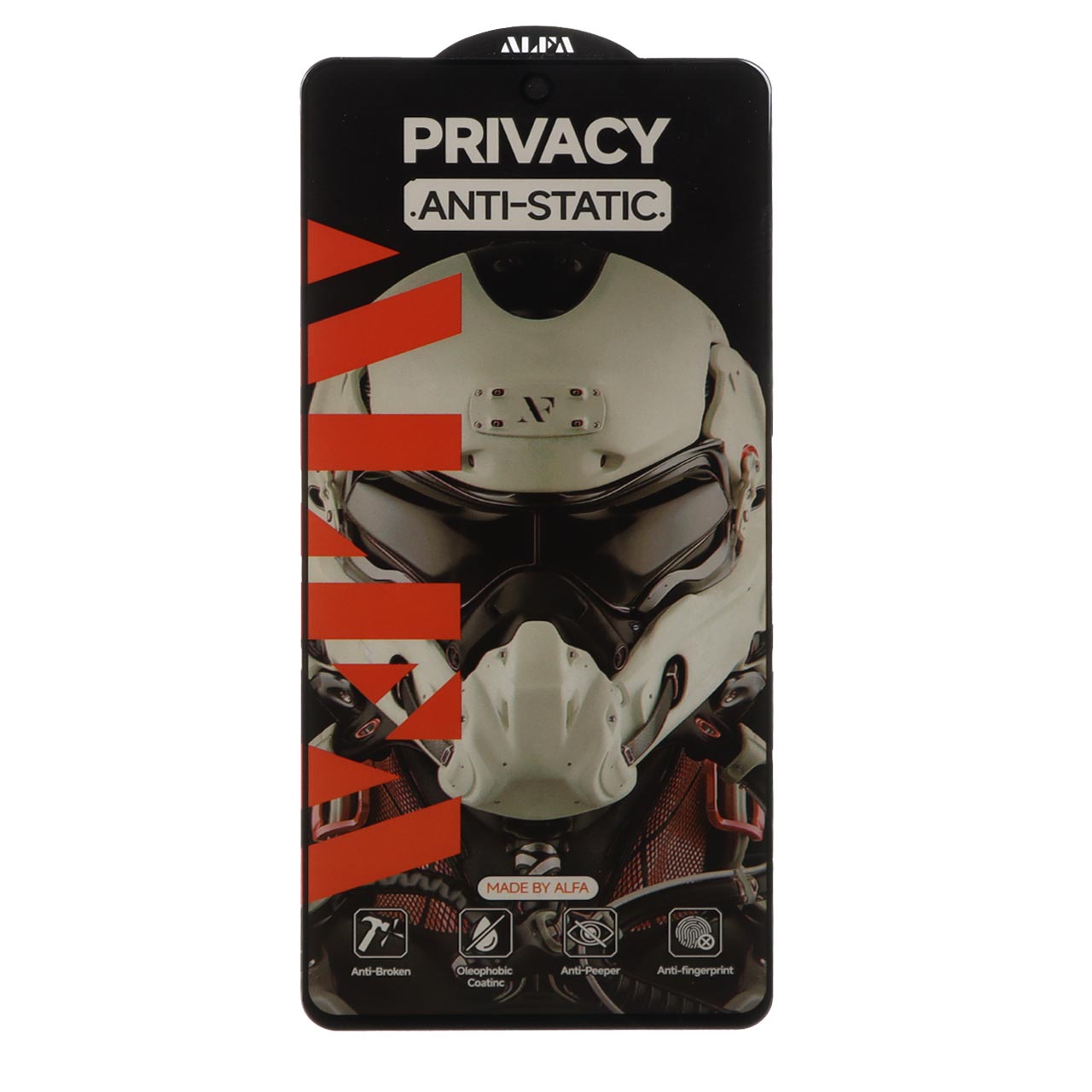 محافظ صفحه نمایش شیشه ای Full Cover ALFA Anti Static Privacy مدل  A51 / A52 / A53 / M31s / S20 fe