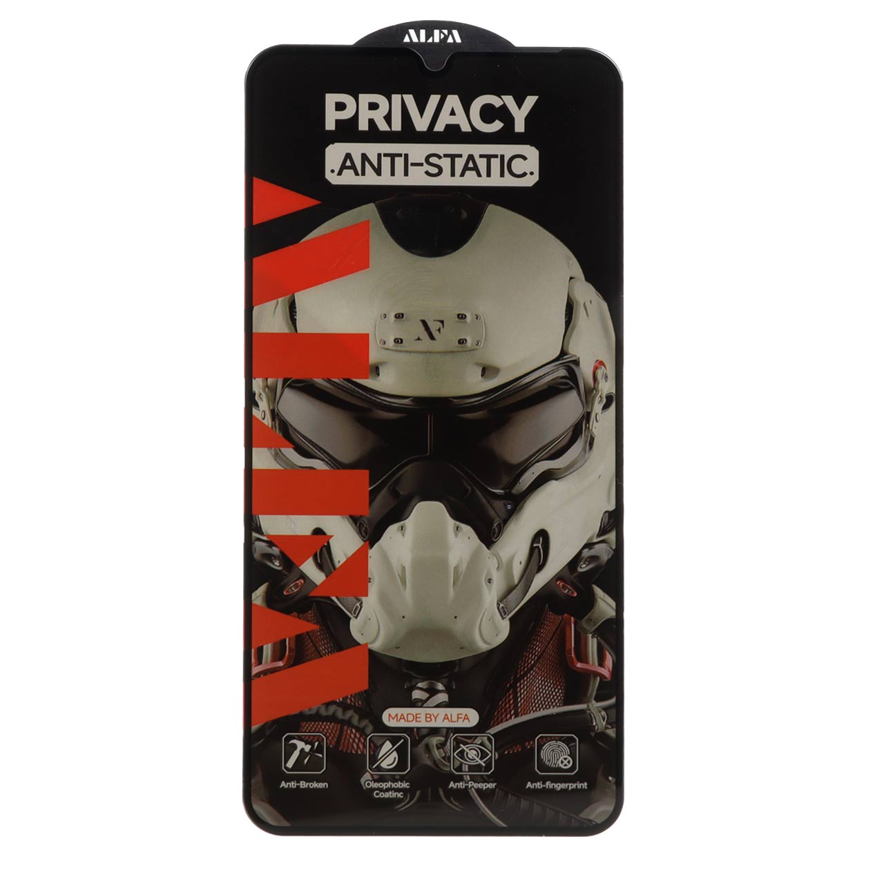 محافظ صفحه نمایش شیشه ای Full Cover ALFA Anti Static Privacy مدل   A20s