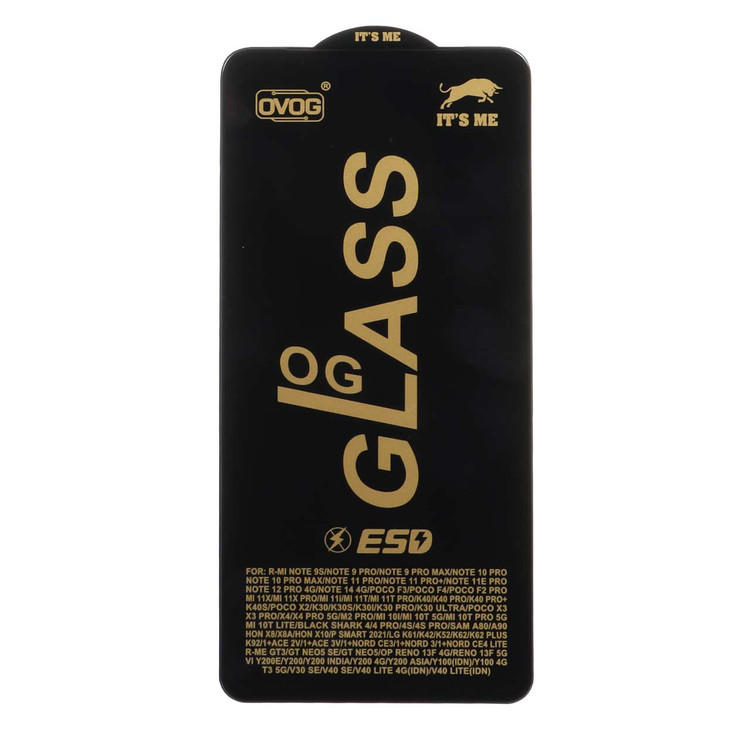 محافظ صفحه نمایش شیشه ای درجه یک Xiaomi Redmi Note 14 4G - Full Cover OG - ESD OVOG