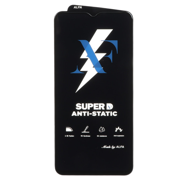 محافظ صفحه نمایش شیشه ای Super D Anti Static ALFA مدل Xiaomi Redmi 14C / Poco C75 / Poco C71 / Redmi A5 / Redmi A3 Pro / Redmi A4