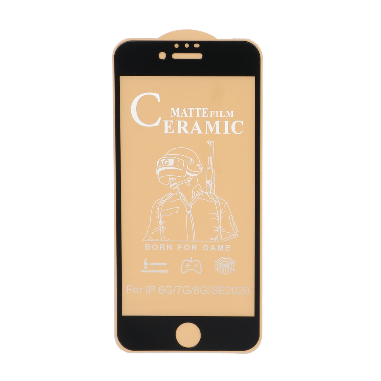 محافظ صفحه نمایش سرامیکی مات iPhone 6 Plus / 7 Plus / 8 Plus - Full Cover - مشکی