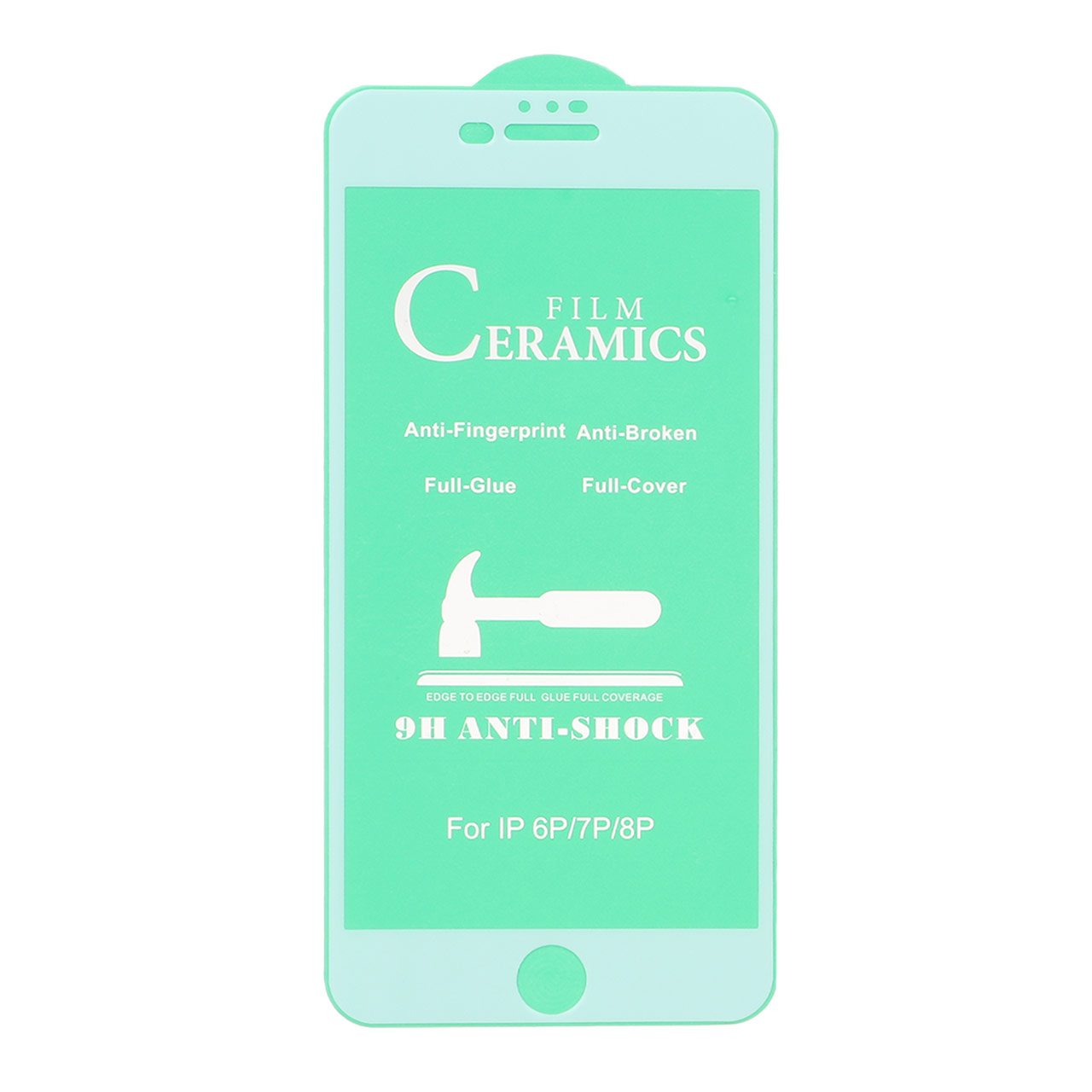 محافظ صفحه نمایش سرامیکی iphone 6 Plus / 6S Plus / 7 Plus / 8 Plus - Full Cover - سفید