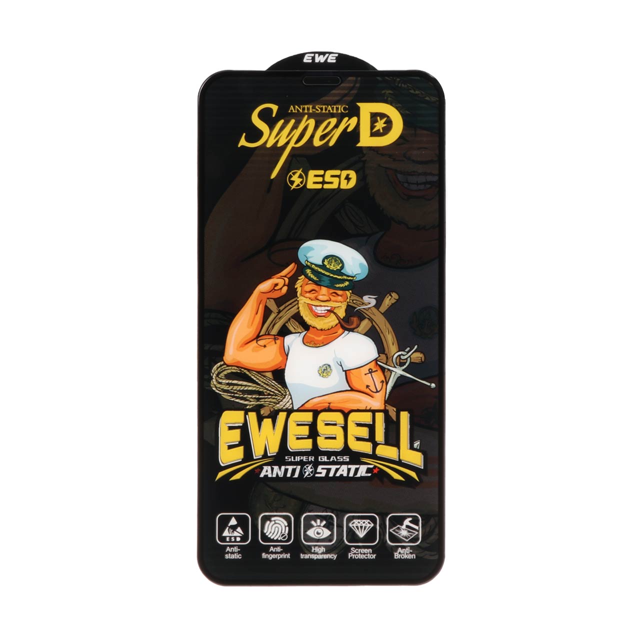محافظ صفحه نمایش شیشه ای Full Cover Super D Esd Ewesell مدل iPhone X / iPhone XS / iPhone 11 Pro