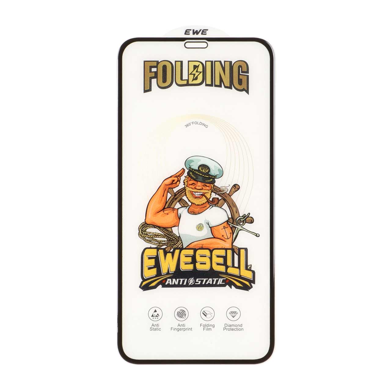 محافظ صفحه نمایش شیشه ای Full Cover Ewesell Anti Static Folding مدل Apple iPhone 11 / iPhone XR