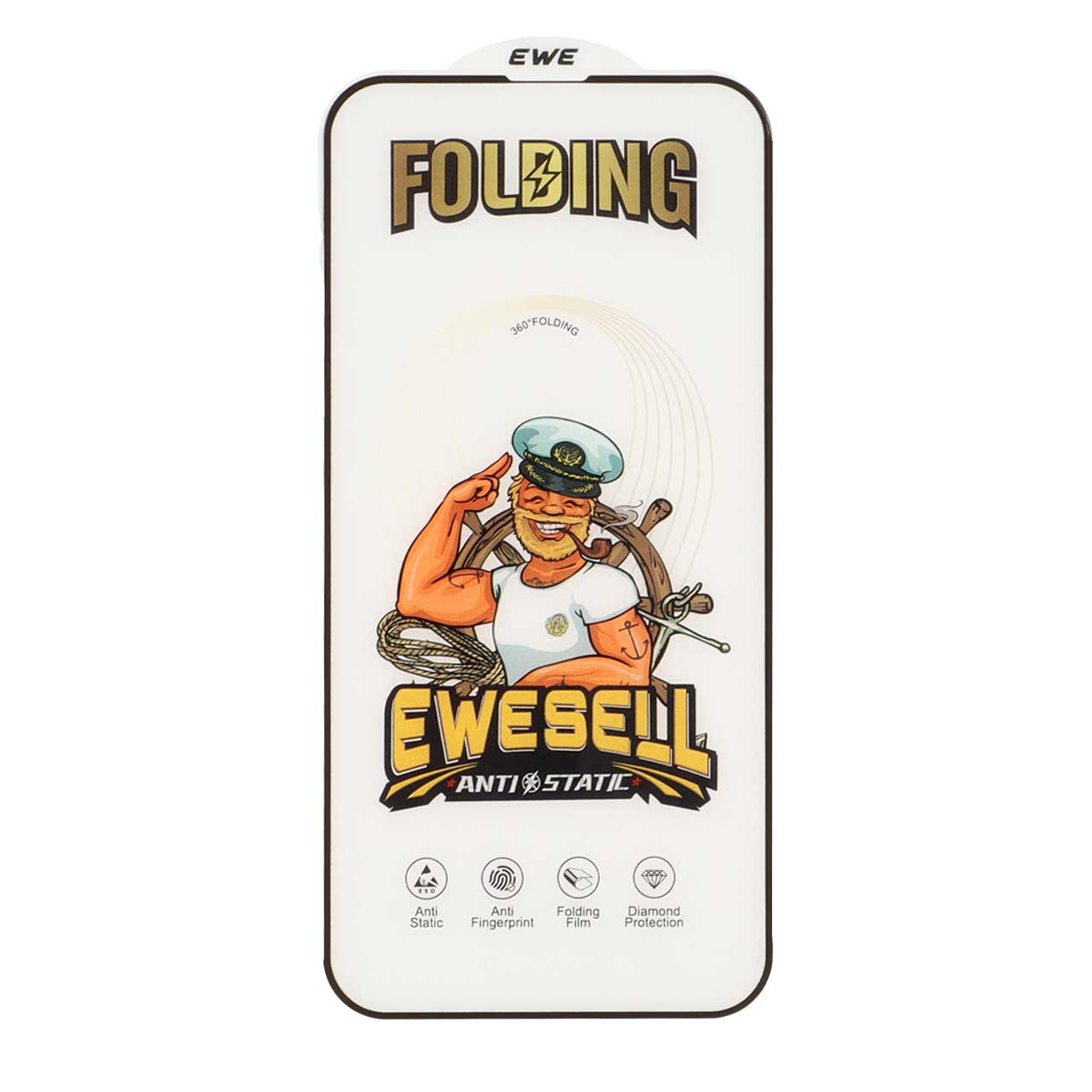 محافظ صفحه نمایش شیشه ای Full Cover Ewesell Anti Static Folding مدل  iPhone 13 / iPhone 13 Pro / iPhone 14 / 16e