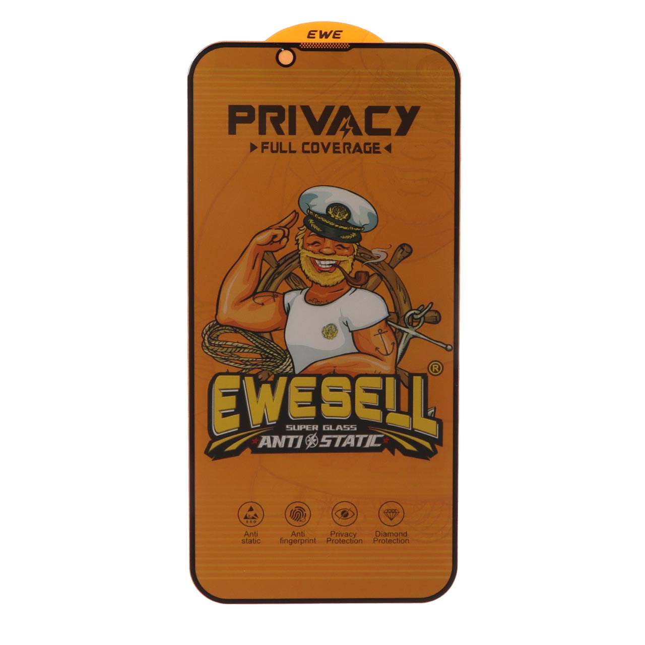 محافظ صفحه نمایش شیشه ای Full Cover Ewesell Anti Static Privacy مدل  iPhone 13 / iPhone 13 Pro / iPhone 14 / 16e