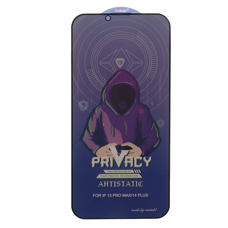 محافظ صفحه نمایش شیشه ای Full Cover Mietubl Anti Static Privacy مدل iPhone 13 Pro Max / iPhone 14 Plus