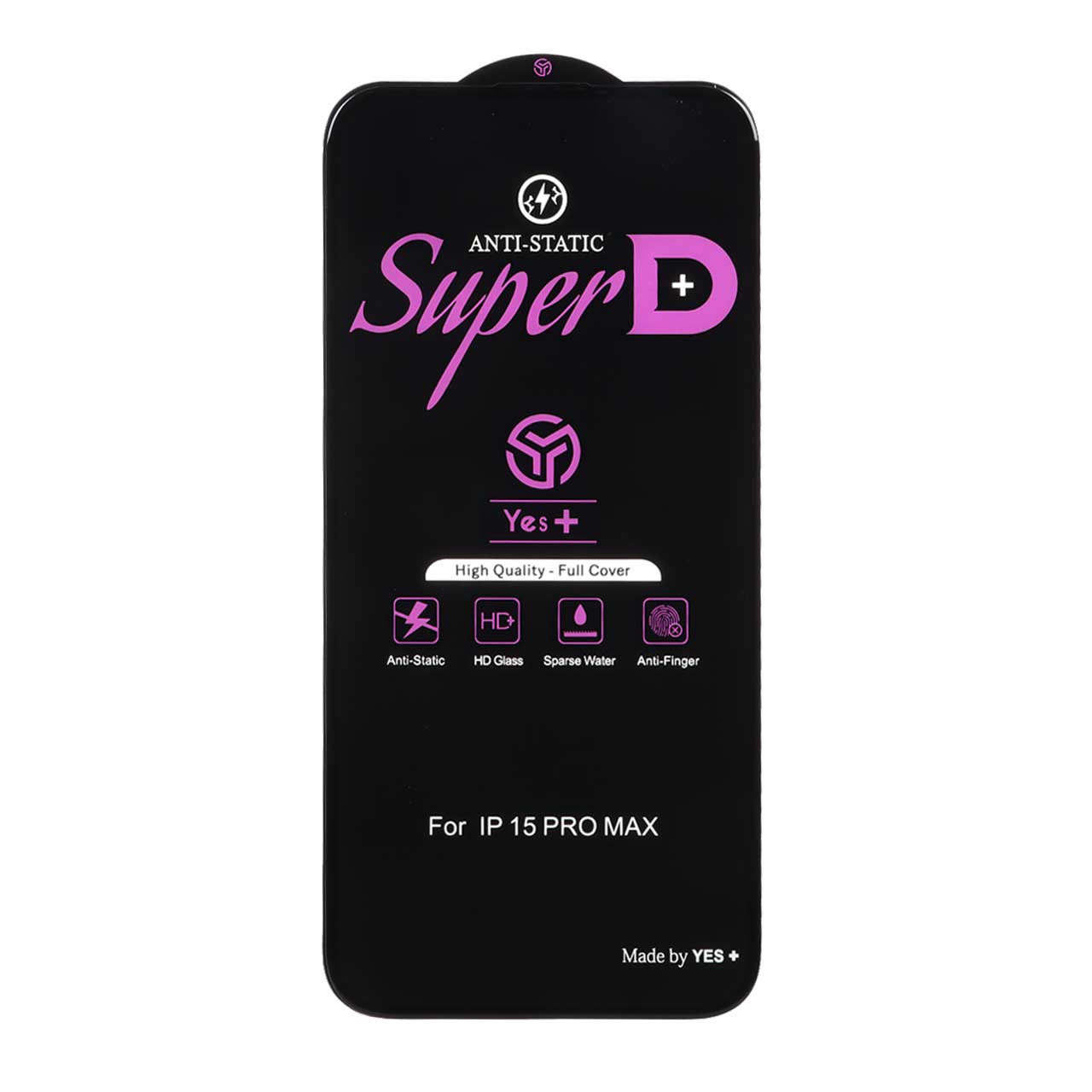 محافظ صفحه نمایش شیشه ای Super D Anti Static Yes Plus مدل Apple iPhone 15 Pro Max