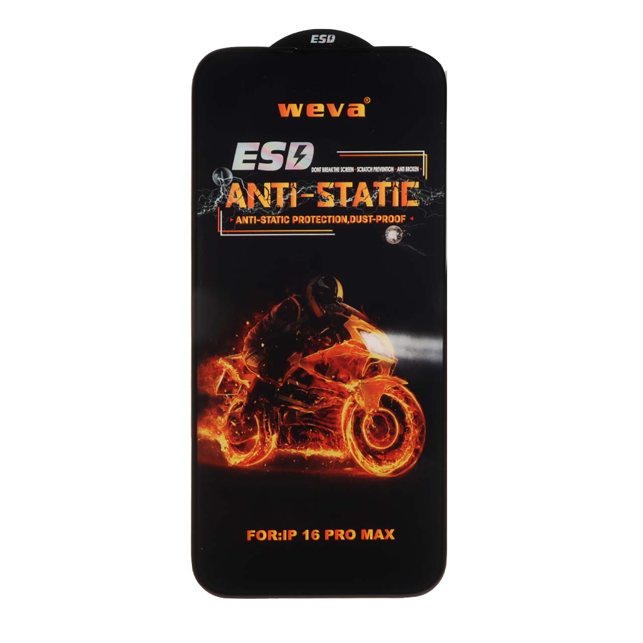 محافظ صفحه نمایش شیشه ای Full Cover ESD Anti Static - Weva مدل Apple iPhone 16 Pro Max
