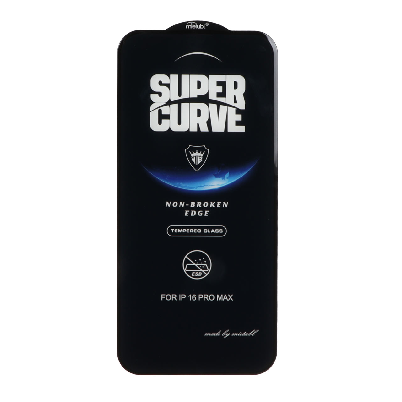 محافظ صفحه نمایش شیشه ای Full Cover ESD SUPER CURVE Mietubl مدل  Apple iPhone 17 / iPhone 16 Pro