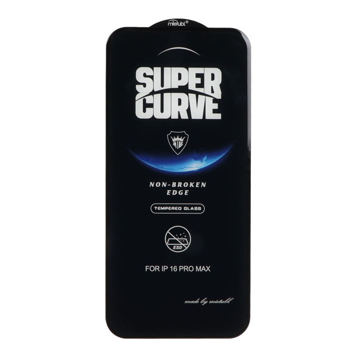 محافظ صفحه نمایش شیشه ای Full Cover ESD SUPER CURVE Mietubl مدل Apple iPhone 17 / iPhone 16 Pro