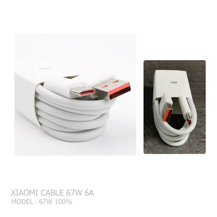 کابل شارژر سرجعبه شیائومی تایپ سی Type C با توان 67 وات/120وات