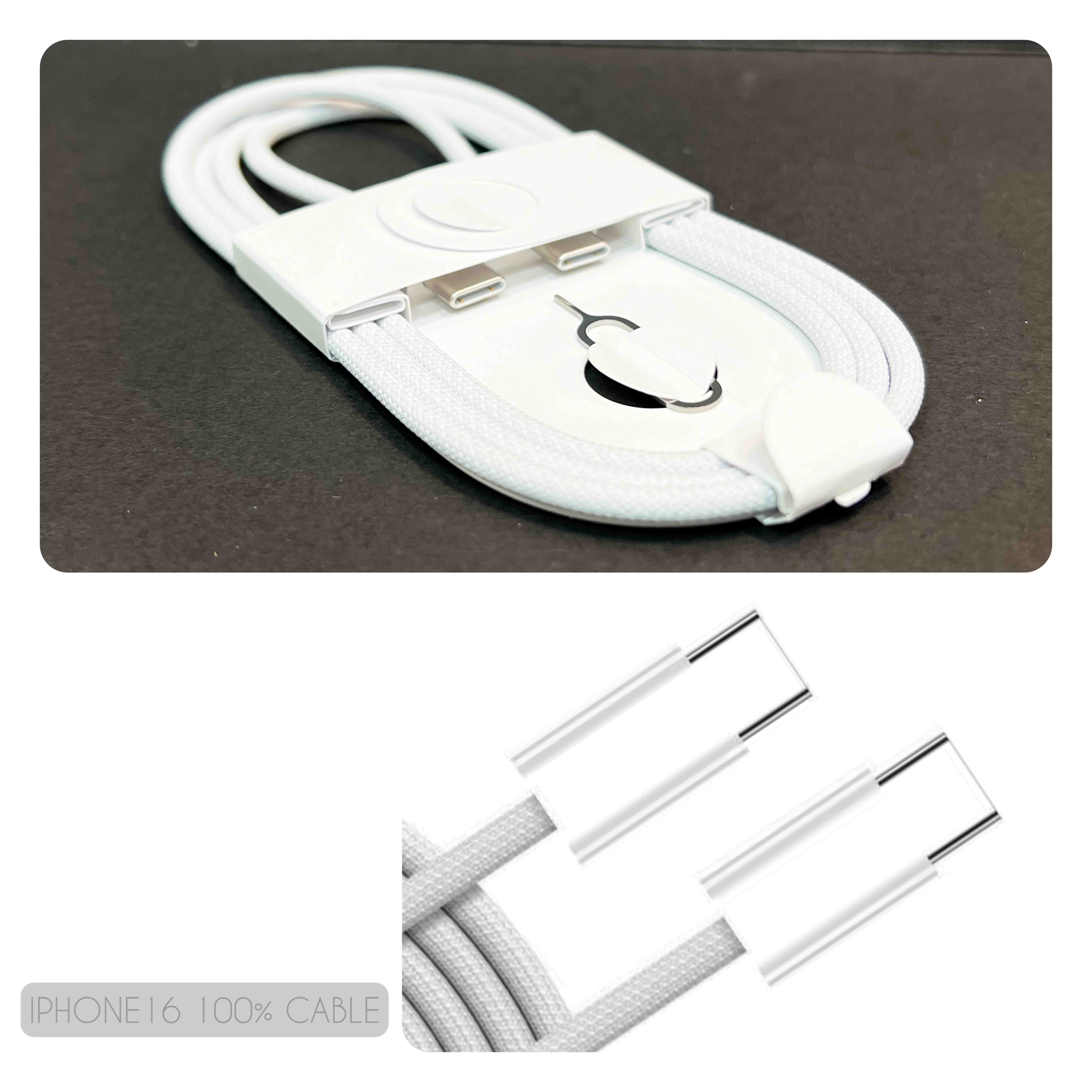 کابل شارژ آیفون سرکارتنی16 /17مدل MQKJ3ZM/A 60W - سفید