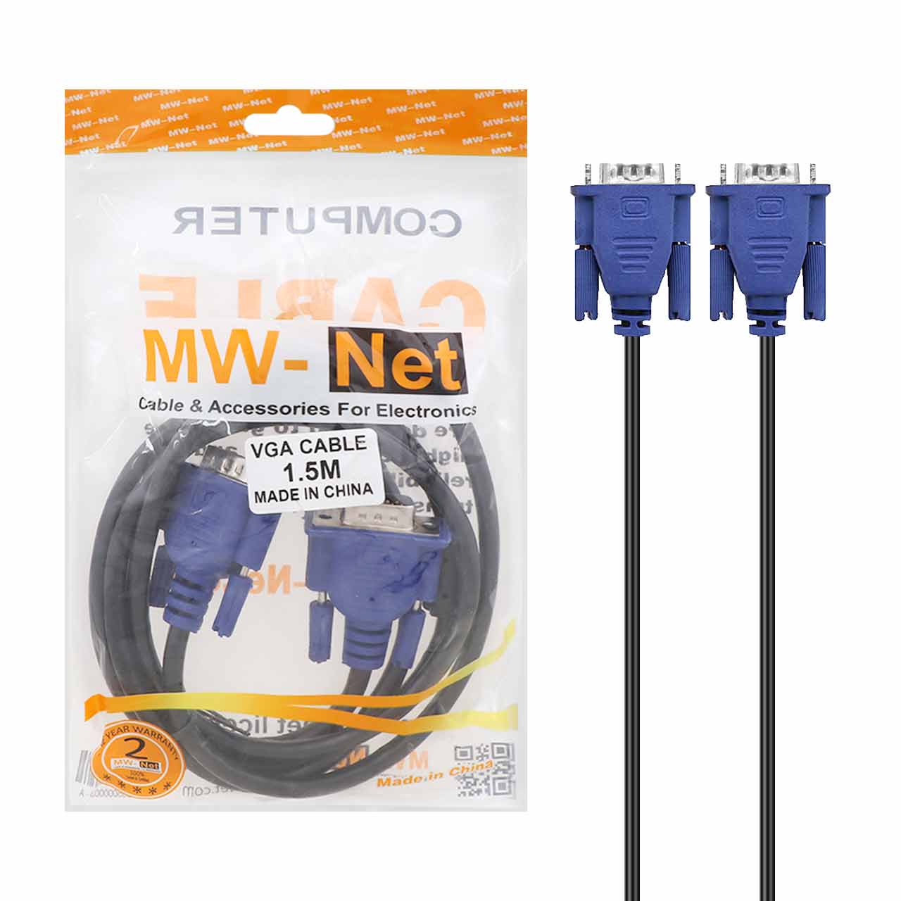 کابل 1.5 متری MW-Net VGA - مشکی -