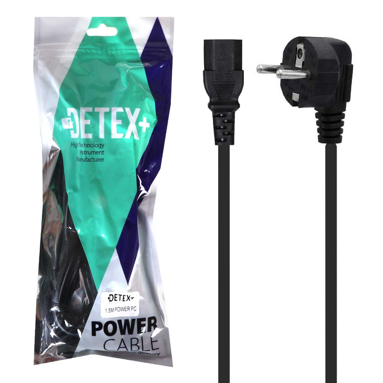 کابل برق 1.5 متری +DETEX - مشکی