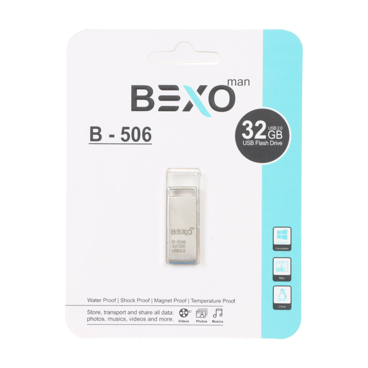 فلش مموری BEXO USB2.0 مدل B-506 ظرفیت 32GB - نقره ای