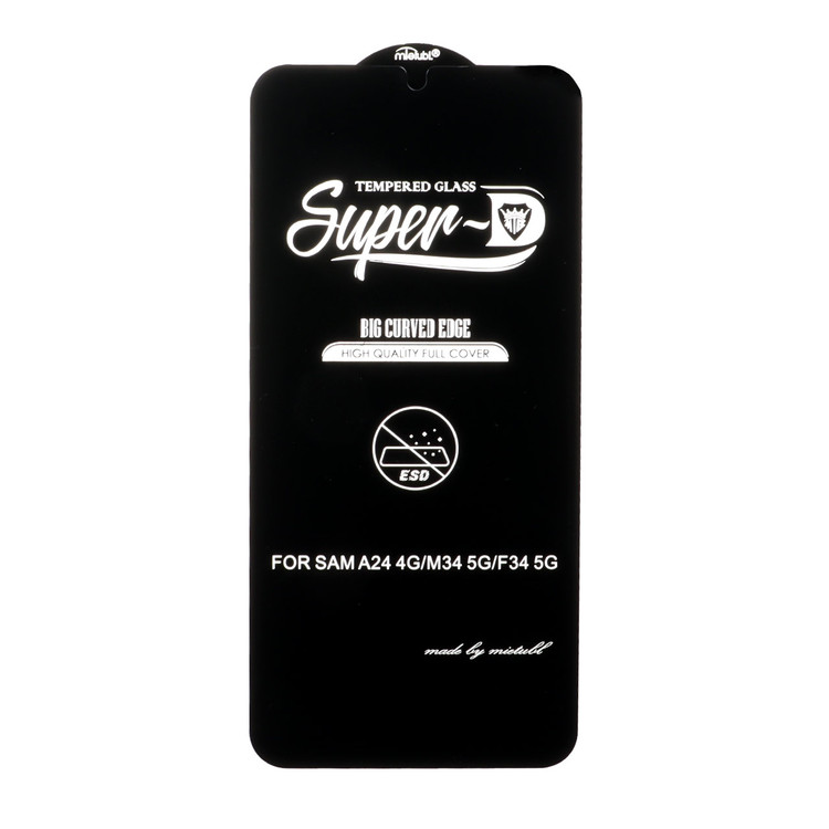 محافظ صفحه نمایش شیشه ای Samsung Galaxy A15 / A25 / A24 / M34 / F34 - Full Cover Super D Mietubl - مشکی NTC ORG