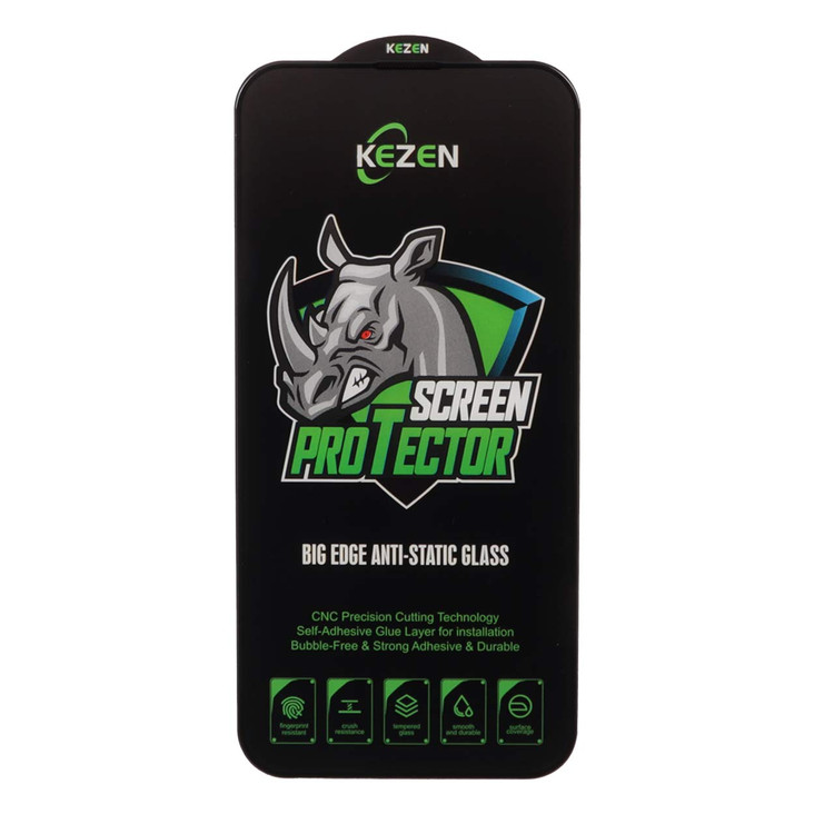 محافظ صفحه نمایش شیشه ای Full Cover Kezen Anti Static Big Edge مدل iPhone 13 / iPhone 13 Pro / iPhone 14 / 16e