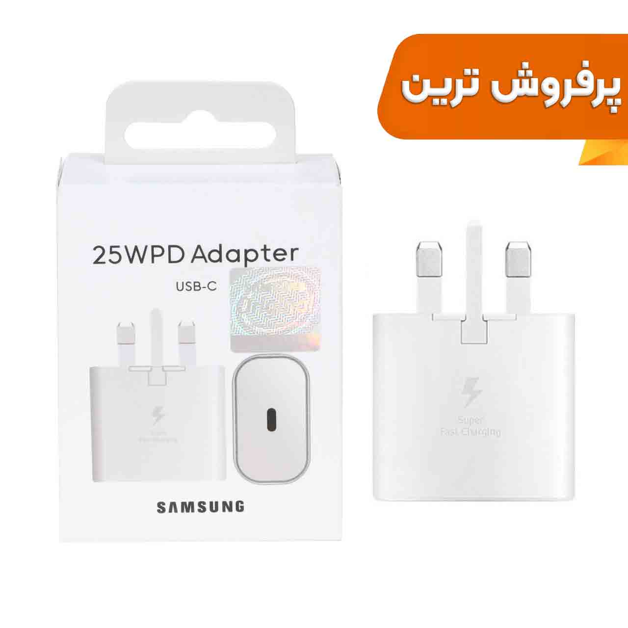 شارژر دیواری سه پین PD و فست تک پورت Samsung مدل EP-TA800 25W - سفید - BSA