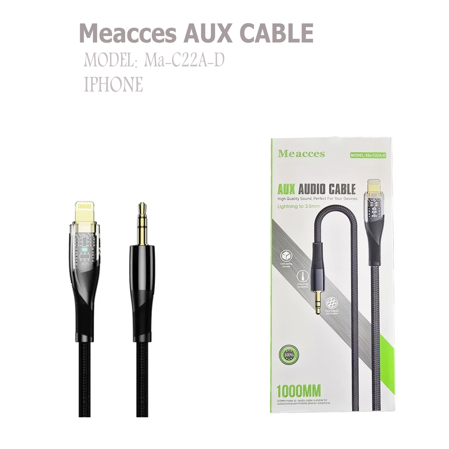 کابل تبدیل AUX به لایتنینگ مکسیس مدل Ma-C22A-D