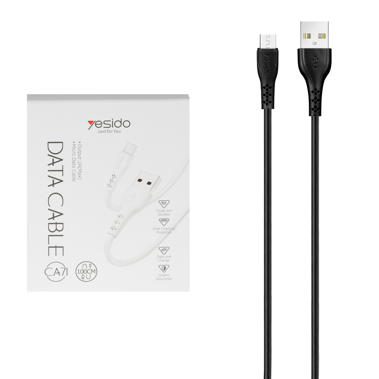 کابل شارژ اندروید yesido مدل CA71 - مشکی