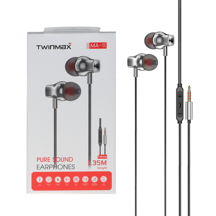 هندزفری باسیم TwinMax - مشکی - MMX