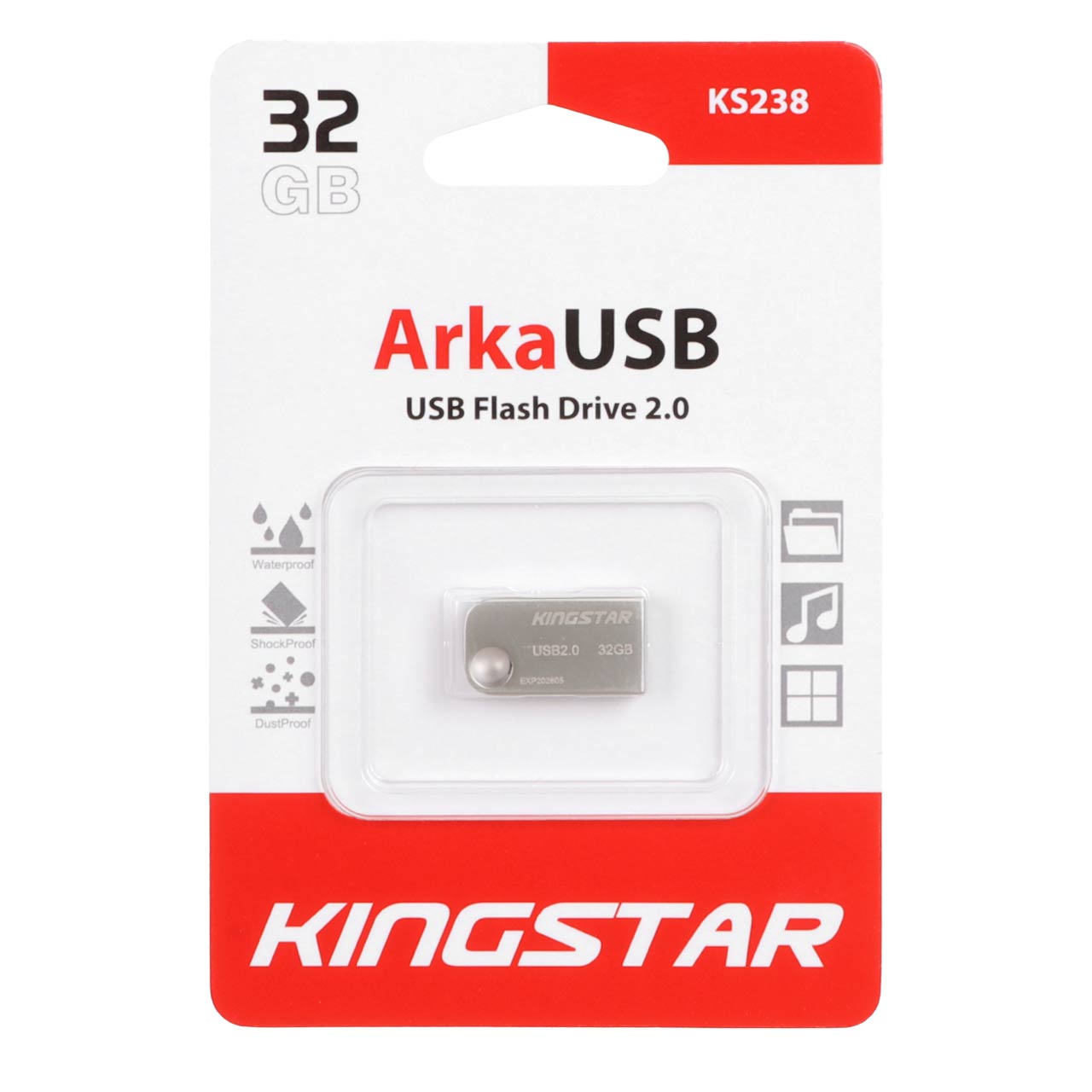 KingStar Arka  USB2.0 Flash Memory - 32GB  نقره ای