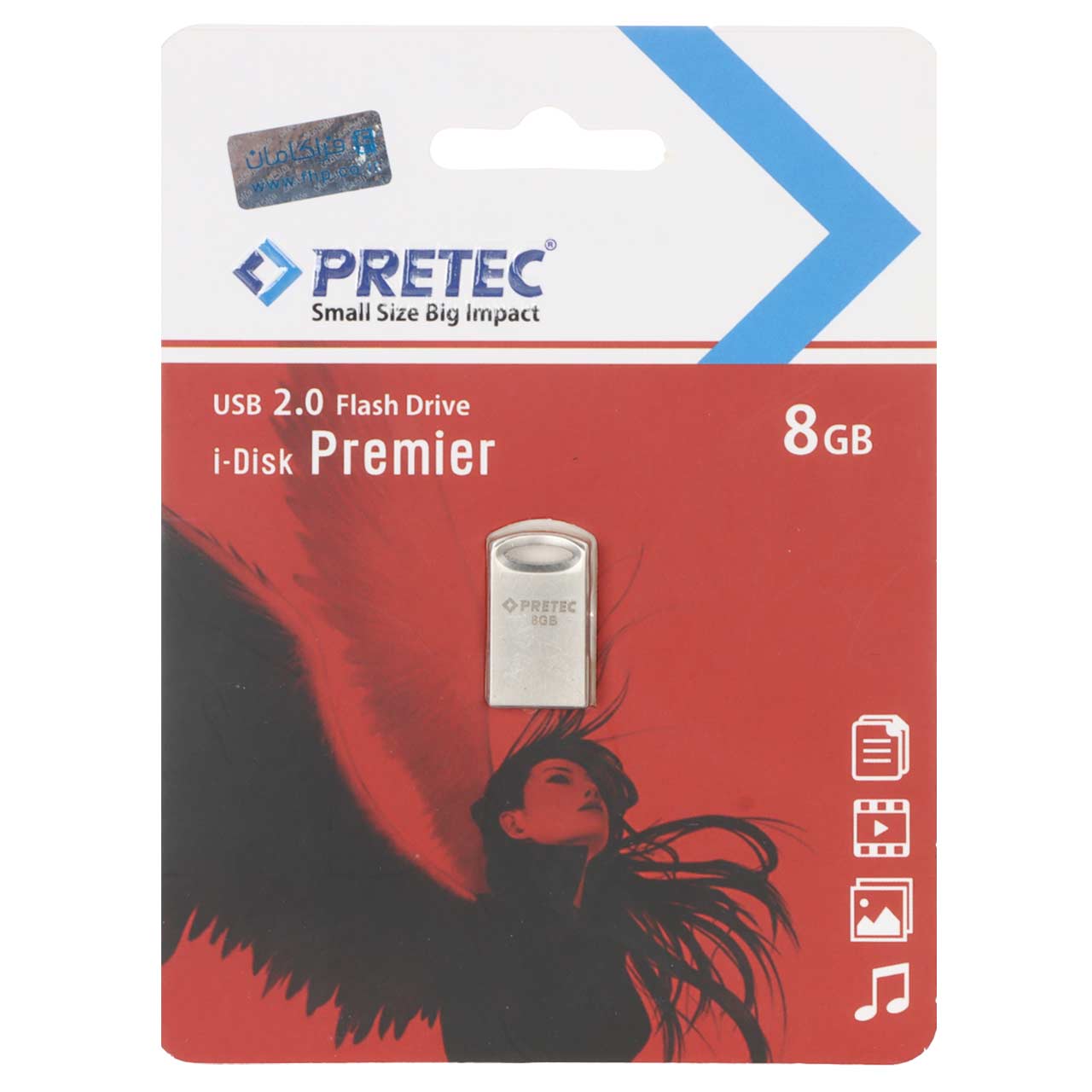 Pretec Premier USB 2.0 Flash Memory - 8GB - نقره ای