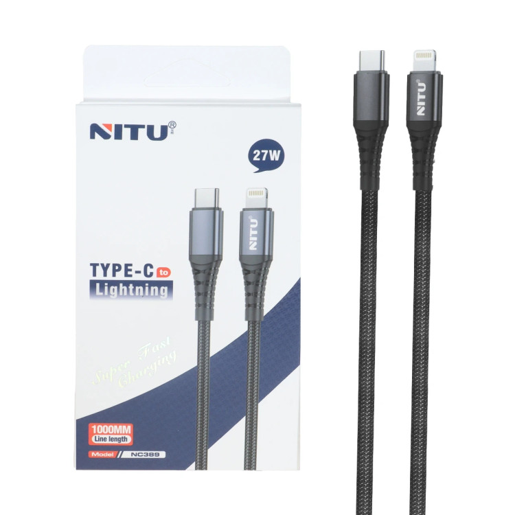 کابل شارژ فست Nitu Type-C To Lightning 27W - مشکی
