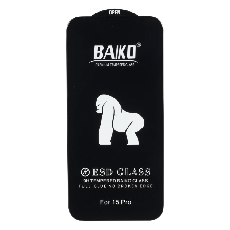 محافظ صفحه نمایش شیشه ای Anti Static - ESD Baiko مدل Apple iPhone 15 Pro