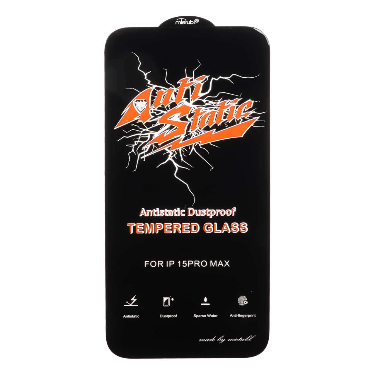 محافظ صفحه نمایش شیشه ای Full Cover Anti Static Mietubl مدل ORG - Apple iPhone 15 Pro Max