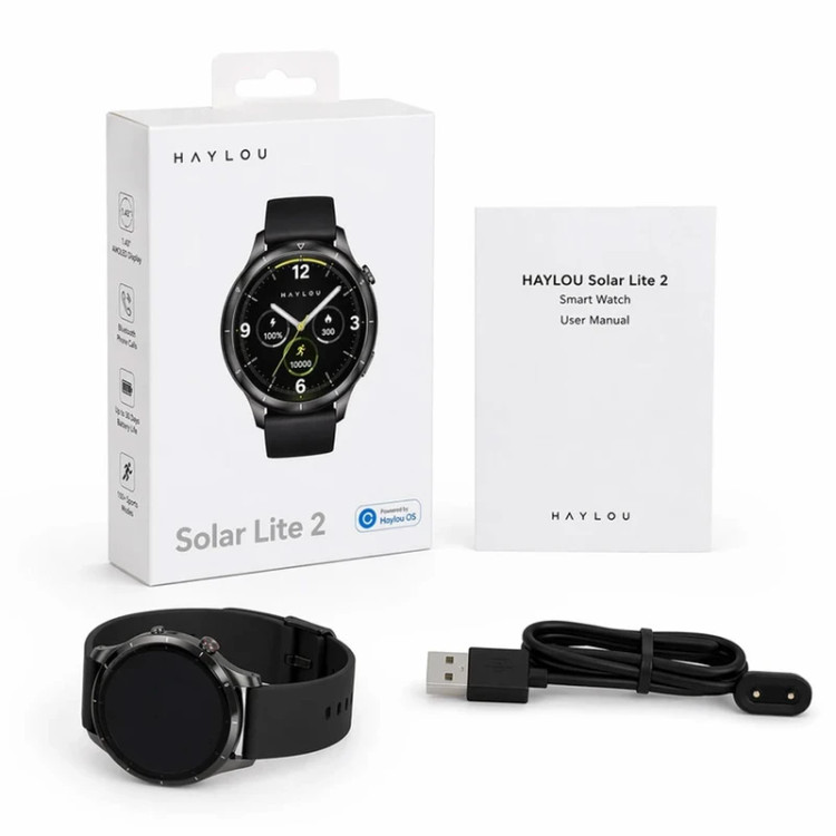 ساعت هوشمند 45 میلیمتری هایلو مدل Solar Lite 2 با بند سیلیکونی