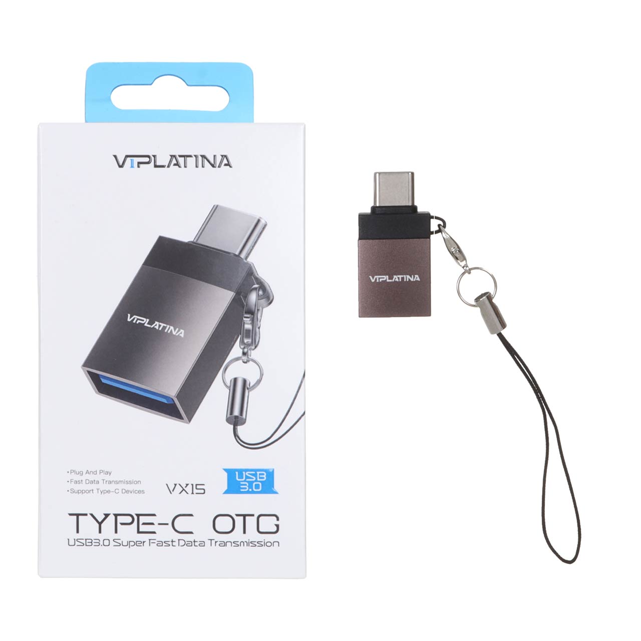 تبدیل VIPLATINA Type-C OTG USB3.0 مدل VX15 - مشکی